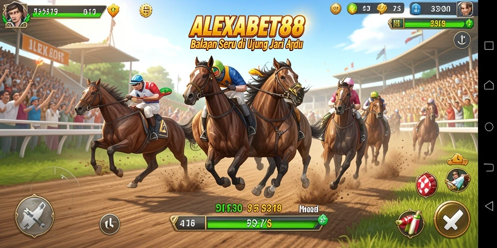 Tampilan menarik dari gameplay ALEXABET88 yang penuh aksi balapan.