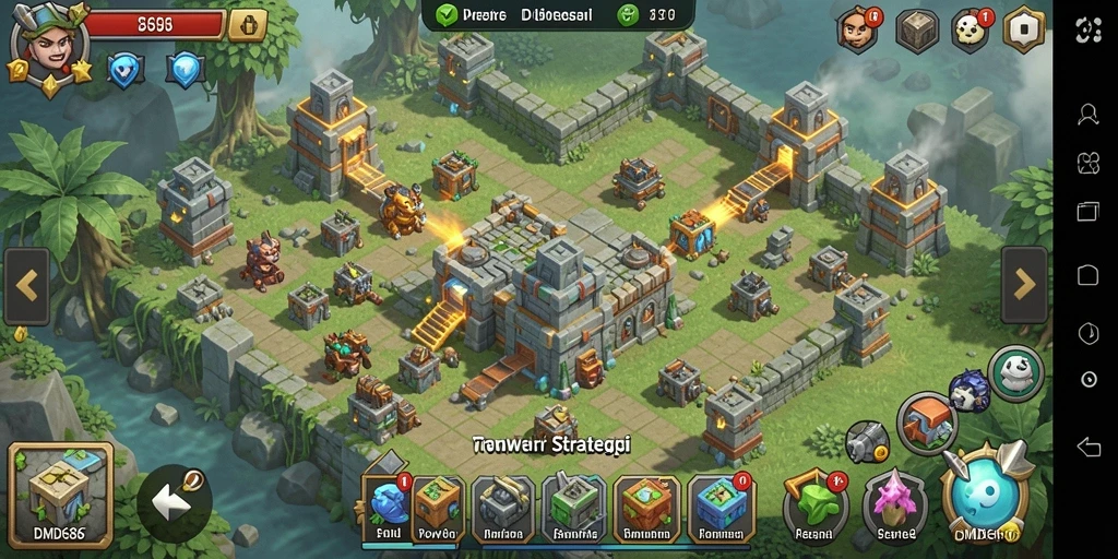 Tampilan gameplay menawan dari DMD686 di Tower Defense.