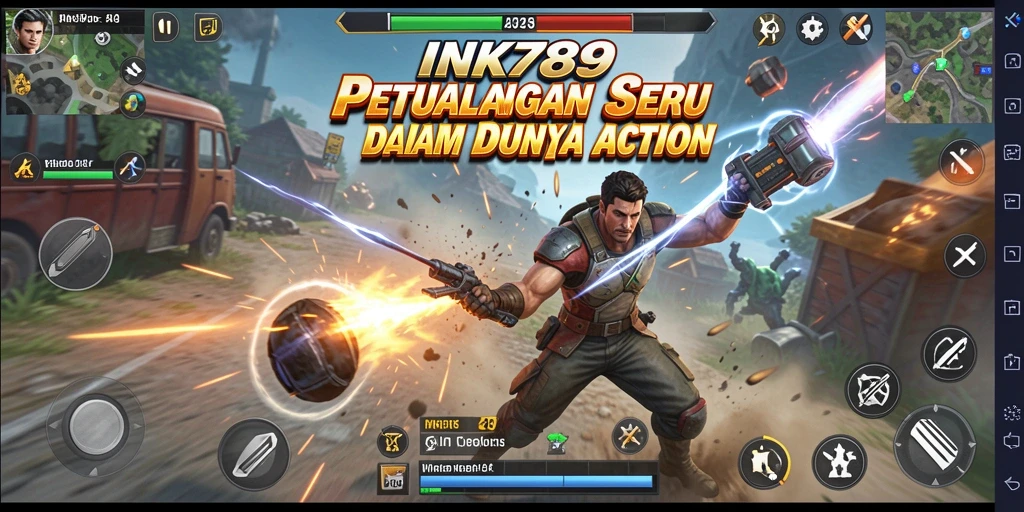 Tampilan aksion mendebarkan dari gameplay INK789.