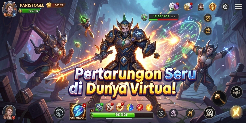 Tangkapan layar utama menampilkan aksi pertarungan yang mendebarkan.