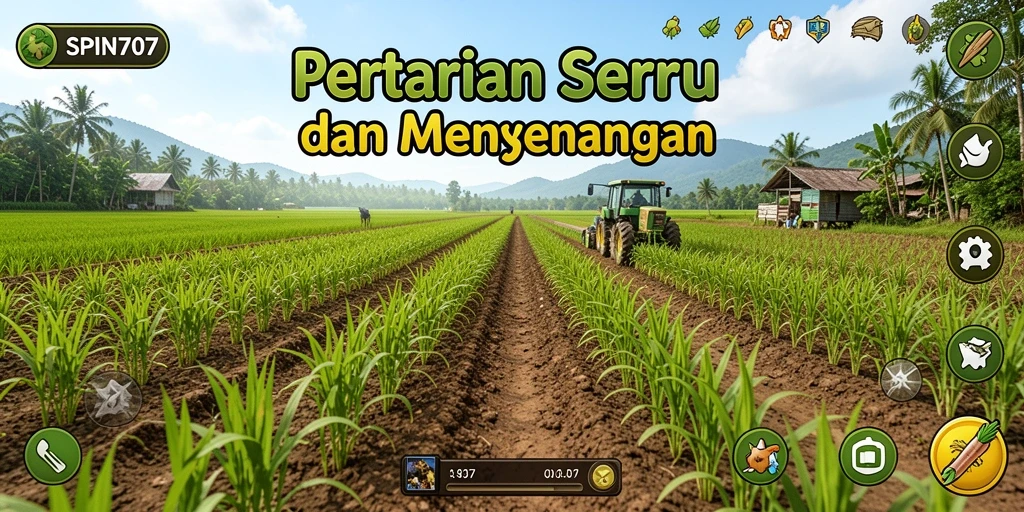 Tampilan gameplay menarik dan seru di SPIN707 dengan aktivitas bertani.