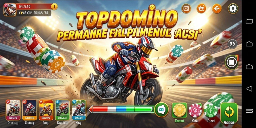Tampilan gameplay seru TOPDOMINO yang mendebarkan.
